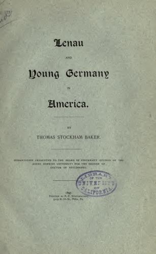 Lenau and Young Germany in America