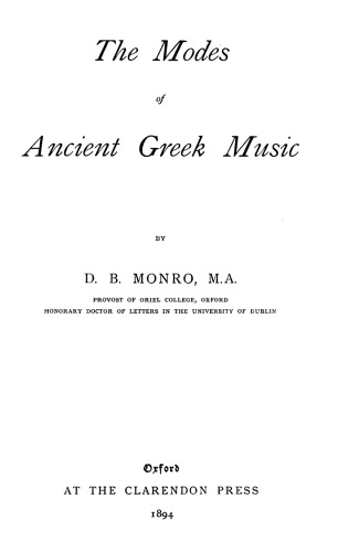 The modes of ancient Greek music