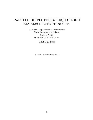 Partial differential equations, lecture notes
