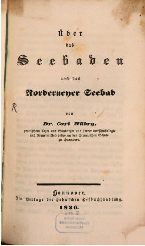 Über das Seebaden und das Norderneyer Seebad