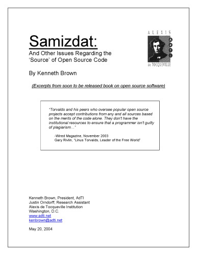 Samizdat: And Other Issues Regarding the 'Source' of Open Source Code