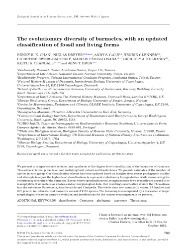 The evolutionary diversity of barnacles, with an updated classification of fossil and living forms