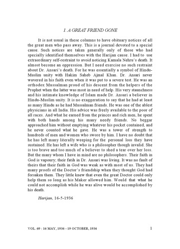 The Complete Works of Mahatma Gandhi Volume 69