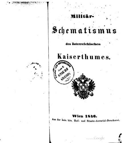 Militär-Schematismus des österreichischen Kaisertums
