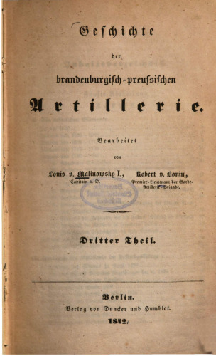 Geschichte der brandenburgisch-preussischen Artillerie