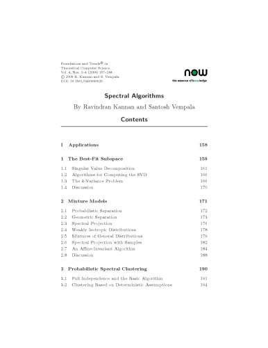 Spectral Algorithms
