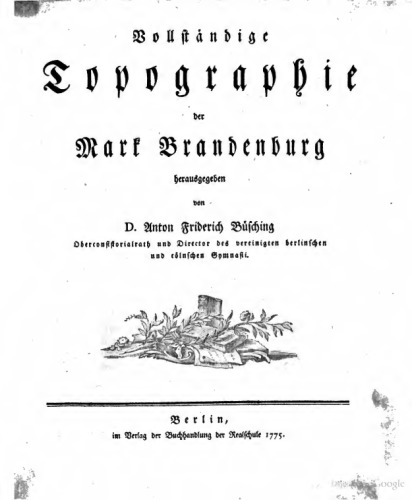 Vollständige Topographie der Mark Brandenburg