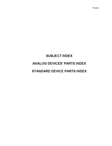 Op Amp Applications INDEX