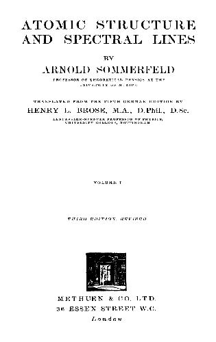 Atomic structure and spectral lines