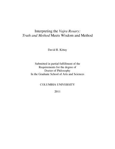 Interpreting the Vajra Rosary: Truth and Method Meets Wisdom and Method