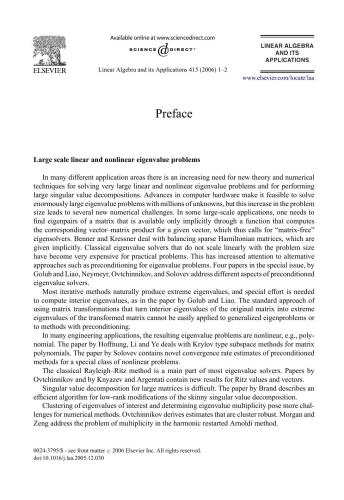 Linear Algebra and its Applications. Volume 415