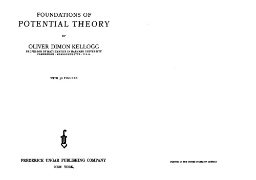 Foundations of Potential Theory