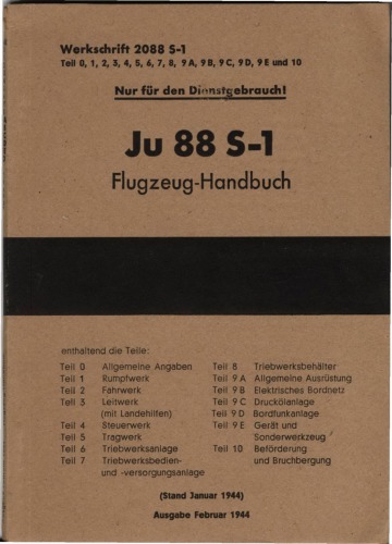 Ju-88 S-1 Flugzeug-Handbuch