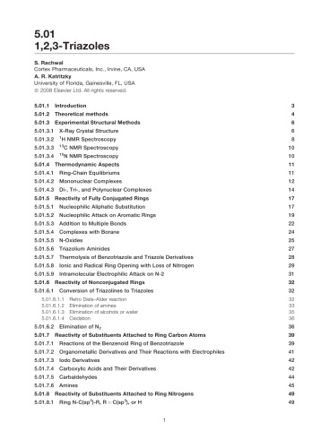 Compr. Heterocyclic Chem. III Vol. 5 Five-membered Rings - Triazoles, Oxadiazoles, Thiadiazoles