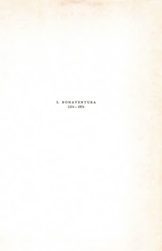 S. Bonaventura 1274-1974, IV: Theologica