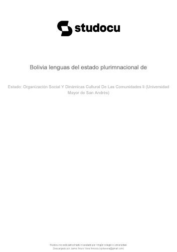 Lenguas de Bolivia: presentación y antecedentes