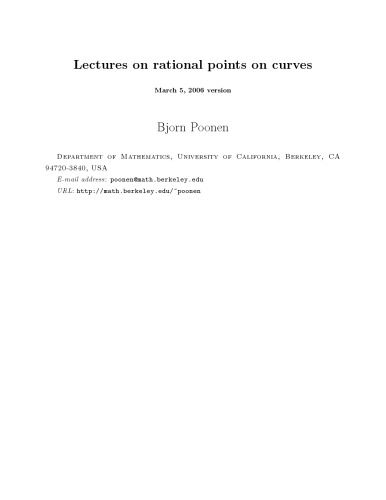 Lectures on rational points on curves