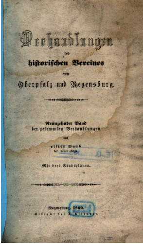 Verhandlungen des Historischen Vereins für Oberpfalz und Regensburg