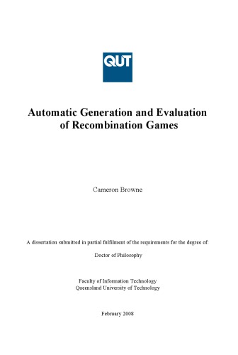 Automatic Generation and Evaluation of Recombination Games