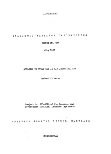 Analysis of WWII Air Combat Records [CONFIDENTIAL]