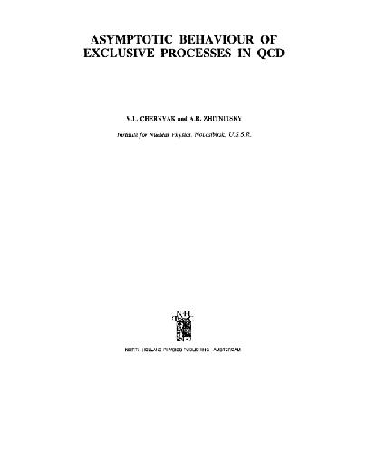 Asymptotic behaviour of exclusive processes in QCD