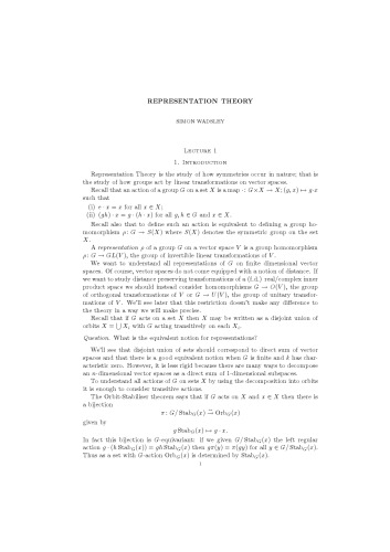 Michealmas 2012: IID Representation Theory
