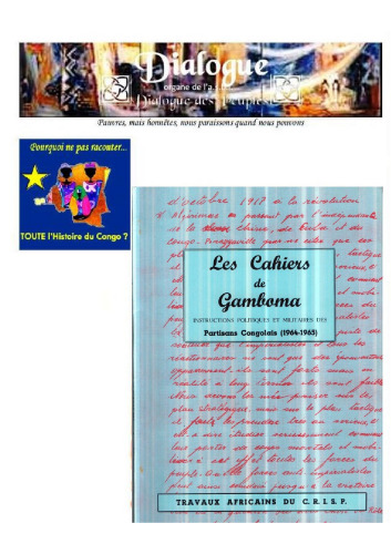 Les Cahiers de Gamboma : instructions politiques et militaires des partisans Congolais (1964-1965)