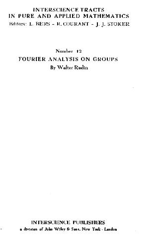 Fourier analysis on groups