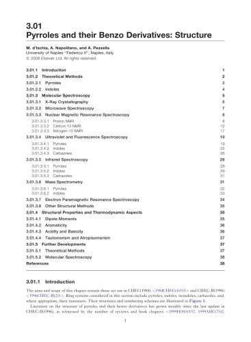 Compr. Heterocyclic Chem. III Vol. 3 Five-membered Rings with One Heteroatom