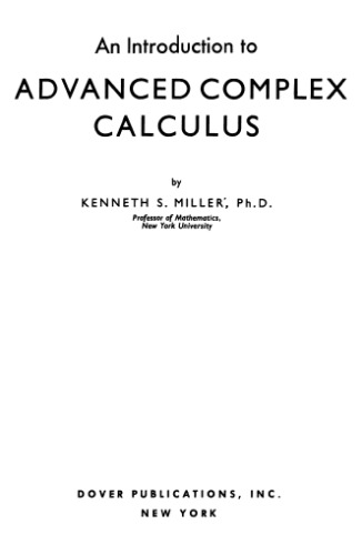 Introduction to advanced complex calculus