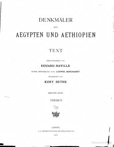 Denkmäler aus Ägypten und Äthiopien. Text: Theben