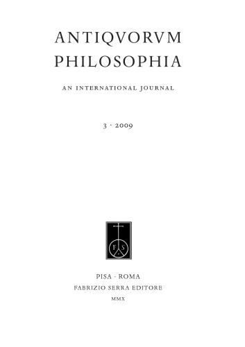 ANTIQVORVM PHILOSOPHIA an international journal №32009