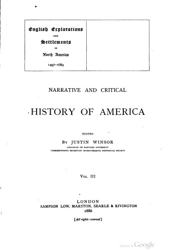 Narrative and Critical History of America