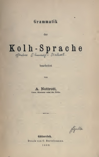 Grammatik der Kolh-Sprache