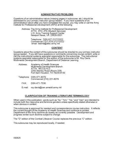 Combat Lifesaver Medical Tasks IS0825