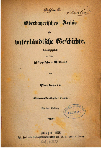 Oberbayerisches Archiv für vaterländische Geschichte
