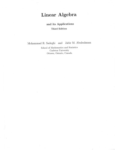 Linear Algebra and its Applications