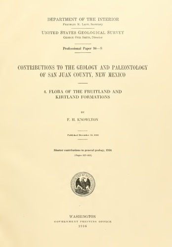Contributions To The Geology And Paleontology Of San Juan County, New Mexico