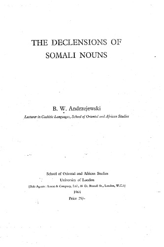 The declension of Somali nouns