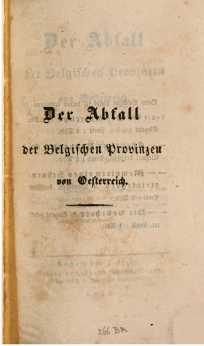 Der Abfall der Belgischen Provinzen von Österreich