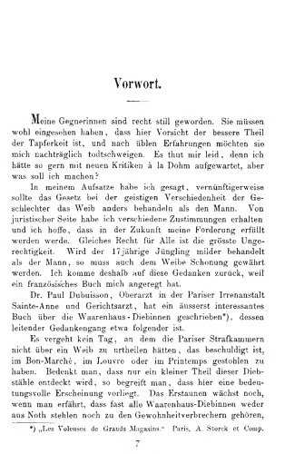 Über den physiologischen Schwachsinn des Weibes