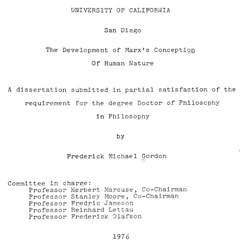 The Development of Marx's Conception of Human Nature