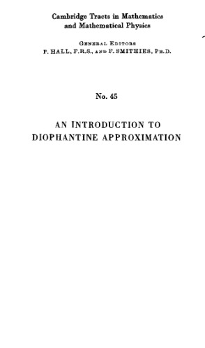 An introduction to diophantine approximation,
