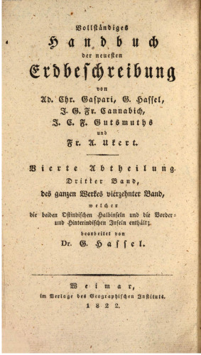 Vollständiges Handbuch der neuesten Erdbeschreibung