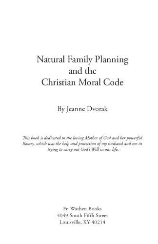 Natural Family Planning and the Christian