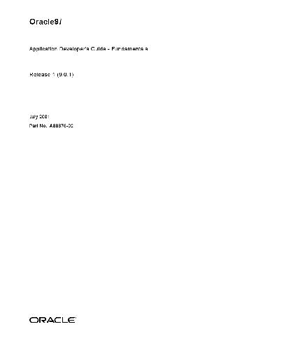 Oracle9i Application Developers Guide - Fundamentals