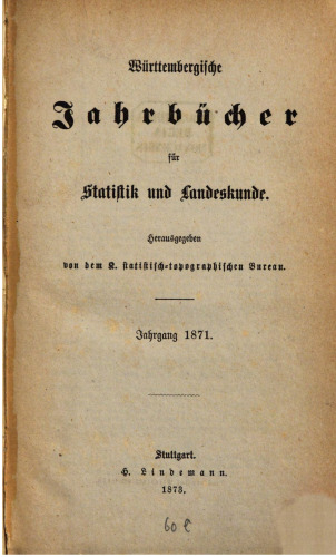 Württembergische Jahrbücher für Statistik und Landeskunde