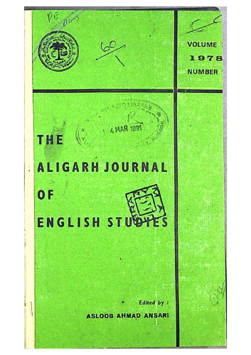 The Aligarh Journal of English Studies