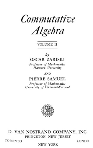 Commutative Algebra, Vol. 2
