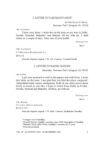 The Complete Works of Mahatma Gandhi Volume 29